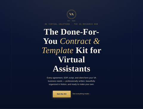 The Done-For-You Contract & Template Kit for Virtual Assistants by BA Virtual Solutions