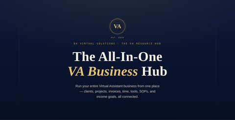 The All-in-One VA Business Hub by BA Virtual Solutions — Notion workspace to run your entire virtual assistant business