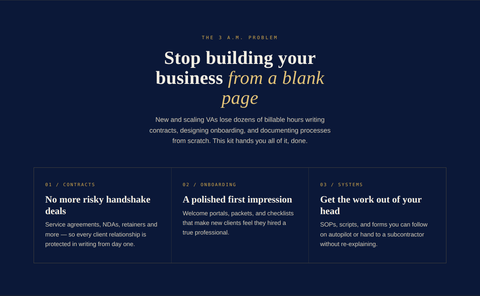 Stop cobbling together free templates — a complete, connected VA business system in Notion