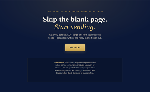 Get every contract, SOP, script and form your VA business needs in one organized Notion hub
